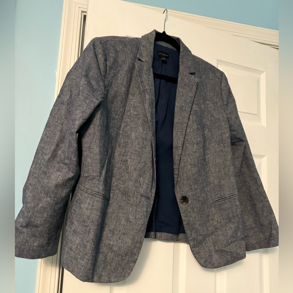 Cute and Classic Ann Taylor Denim-look Blazer